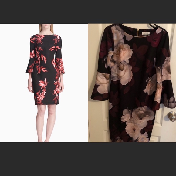Calvin Klein Dresses & Skirts - Calvin Klein Tea Length Bell Sleeve Dress
